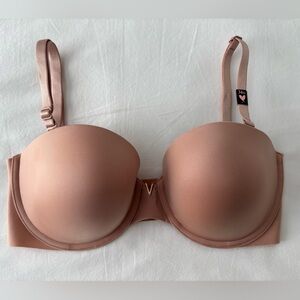 Victoria’s Secret Illusions Smooth Uplift Strapless Bra 34D Nude Beige